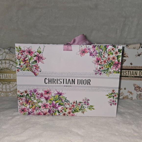DIOR Gift Bags Floral Print Ribbon Collapsible - Picture 2 of 6